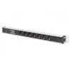 Assmann Electronic DIGITUS 1U Aliuminio PDU Montuojamas ant stovo 16A 4000W 250VAC 50/60Hz 7x lizdas CEE 7/7 2m kabelis CEE 7/7 kištukas