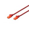 Assmann Electronic DIGITUS CAT 6 U-UTP pataisomasis kabelis PVC AWG 26/7 ilgis 1m raudona spalva