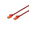 Assmann Electronic DIGITUS CAT 6 U-UTP pataisomasis kabelis PVC AWG 26/7 ilgis 2m raudona spalva