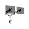 Laikiklis Assmann Electronic DIGITUS dviejų ekranų stalinis kompiuteris su dujinių spyruoklių stovu 2 tft/LCD iki 27 colių Vesa 75x75mm 100x100mm max.8KG juodas