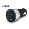 Savio automobilinis greito įkrovimo įkroviklis Savio SA-06/B 3.0A, 2xUSB