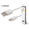 USB Kabelis - Savio CL-124 Micro USB 2.0 2m Baltas