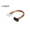 SAVIO AK-42 Maitinimo kabelis / adapteris Molex 4pin F-SATA 15pin F kampinis, 10 vnt.