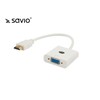 Savio CL-27B vaizdo kabelio adapteris 0,1 m HDMI Type A (Standartinis) VGA (D-Sub) Baltas