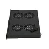 Extralink Ventiliatorių panelė su termostatu, 19", 4 ventiliatoriai, juoda