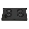 Extralink Ventiliatorių panelė su termostatu, 19", 4 ventiliatoriai, juoda
