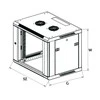 EXTRALINK 6U 600X600 ASP sieninė spintelė metalinių durų pilka