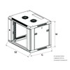 EXTRALINK 9U 600X450 ASP sieninė spintelė metalinių durų pilka