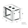 EXTRALINK 9U 600X450 ASP sieninė spintelė metalinių durų pilka