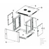 EXTRALINK 9U 600X600 ASP sieninė spintelė metalinių durų pilka