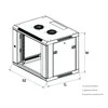 EXTRALINK 9U 600X600 ASP sieninė spintelė metalinių durų pilka