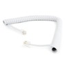 GEMBIRD TC4P4CS-2M-W Gembird Telefono ragelio spiralinis laidas, RJ10 (4P4C), 2m, baltas