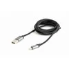 GEMBIRD CCB-mUSB2B-AMLM-6 Gembird USB–8 kontaktų kabelis, medvilninis pintas, metalinės jungtys, 1,8 m, juodas