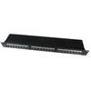 GEMBIRD NPP-C624-002 Gembird 19 patch panel 24 port 1U cat.6 su galinio kabelio valdymu, juodas