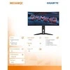 Monitorius Gigabyte | MO34WQC EK1 | 34" | OLED | WQHD | 175 Hz | 0,03 ms | 3440 x 1440 pikselių | 250 cd/m² | HDMI jungčių kiekis: 2