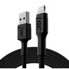 Žalias Cell Cable Žalias Cell Ray USB-A - Lightning Baltas LED 200cm su Apple 2.4A greito įkrovimo palaikymu