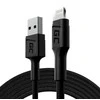 Green Cell Žalias Cell Cable Žalias Cell Ray USB-A - Lightning Baltas LED 200cm su Apple 2.4A greito įkrovimo palaikymu