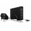 Icy Box RaidSonic ICYBOX IB-382H-C31 išorinis korpusas, skirtas 3,5 colio arba 2,5 colio HDD / SSD su USB 3.2 Gen 2 Type-C sąsaja ir USB šakotuvu
