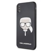 Dėklas Karl Lagerfeld KLHCI65DLHBK iPhone XsMax juoda/juodas Iconic Glitter Karl`s Head