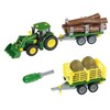 Klein John Deere traktorius su dviem priekabomis