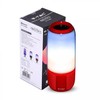 V-tac Bluetooth kolonėlė su 6W LED šviesomis, USB jungtimi, raudona. Yra TransFlash kortelės vieta, 5V, IP20, neatspari drėgmei.