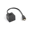 LANBERG AD-0019-BK adapter HDMI-AM->HDMI-AF x2 splitter 20cm