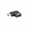 LANBERG adapteris HDMI - HDMI M/F 8K kampinis į kairę aliuminio sidabrinė