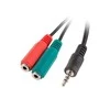 LANBERG AD-0023-BK adapteris Jack Stereo Mini 4 kontaktų >Jack Mini