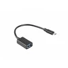 LANBERG adapter micro USB M USB-A F 2.0 0.15m OTG juodas