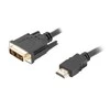LANBERG CA-HDDV-10CC-0005-BK kabelis HDMI -> DVI-D 18+1 M/M viena jungtis. juodas 0,5m