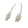 LANBERG CA-USBA-12CC-0050-TR Lanberg USB 2.0 AM-BM laidas su ferito permatomu 5 m