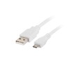 LANBERG CA-USBM-10CC-0018-W laidas USB 2.0 micro AM-MBM5P 1,8 m baltas