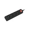 LANBERG PS1-04E-0150-BK 1.5M Juodas LANTERGE CURVE 4X 230V PL SU GRANDINĖS IŠJUNGIKLIU PILNAS VARINIS