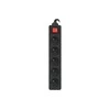 LANBERG PS1-05E-0150-BK 1.5M Juodas LANTERGE CURVE 5X 230V PL su grandinės pertraukikliu, pilnai varinis