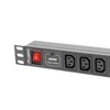 LANBERG PDU-10I-0200-IEC-BK PDU 1U 10A 10 lizdai IEC C13 2m Juodas