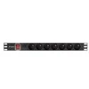 LANBERG PDU-07E-0200-BK PDU 1U 16A 7 rozetės prancūziškas 2m Juodas