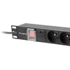 LANBERG PDU-07E-0200-BK PDU 1U 16A 7 rozetės prancūziškas 2m Juodas