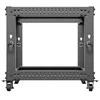 Lanberg Open Rack 9U 600x600-1100 reguliuojamas juoda