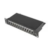 LANBERG PPF6-9012-B Patch Panel 10 colių 12 prievadų 1U cat.6 juoda