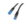 Lanberg Patch Cord katė. 6 FTP | PCF6A-10CC-0025-BK | S/FTP | S/FTP ekranavimo tipas – Aliuminio pynė ant vielos ir kiekviena pora papildomai folija. Danga pagaminta iš mažai dūmų ir behalogeninių medžiagų (LSZH). Atitiktį kategorijai patvirtino Fluke testeris. Suvytos laidai iš CCA | Juodas | 0,25 m