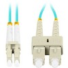 FIBER OPTIC PATCHCORD MM LC/UPC-SC/UPC DUPLEX 3.0MM OM3 50/125 LSZH 0.5M AQUA LANBERG