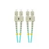 LANBERG šviesolaidinis laidas MM SC/UPC-SC/UPC dvipusis 3m LSZH om3 50/125 3.0mm aqua