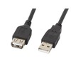 LANBERG CA-USBE-10CC-0030-BK extension cable USB 2.0 AM-AF 3m juodas