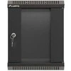 Lanberg 10" 6U 300x300 juoda sieninė spintelė su stiklinėmis durelėmis (plokščia pakuotė)