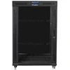 LANBERG FF01-8022-12BL laisvai pastatomas stovas 19 colių savaime surenkamas plokščias paketas 22U/800x1000mm juodas stiklinių durų LCD