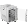LANBERG laisvai pastatoma stelažinė spintelė 19/15U 600x800 stiklinių durelių LCD plokščias komplektas pilkas V2