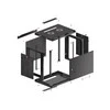 LANBERG sieninė spintelė 19 colių 6U 600x600 plieninės durys pilkas flat pack