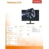 Monitorius LENOVO 27 colių UHD (3840X2160) / 3D / IPS ekranas / apsauga nuo akinimo 16:9 / HDMI / USB-C (100 W) / DP / RJ45 / 3 metų garantija