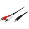 Kabelis LogiLink lizdas 3,5 mm – RCA (Cinch) x2 5m Juodas (CA1043)
