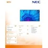 Monitorius NEC MultiSync M751, skaitmeninis informacinis plokščias ekranas, 190,5 cm (75"), LCD, 3840 x 2160 pikselių, 24/7